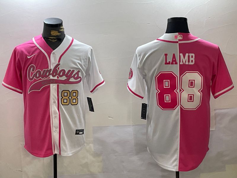 Men Dallas Cowboys #88 Lamb white pink Joint Name 2024 Nike Limited NFL Jersey style 2->dallas cowboys->NFL Jersey